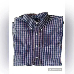 IZOD Mens Woven Button Down Long Sleeve Shirt, Large